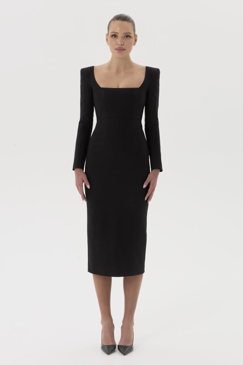 Приталенное платье с квадратным вырезом Riva